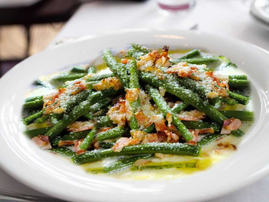 Judías verdes a la carbonara