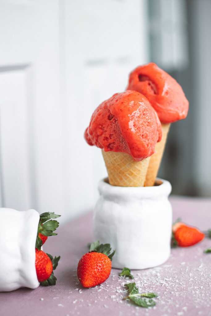 Helado de fresa en la thermomix