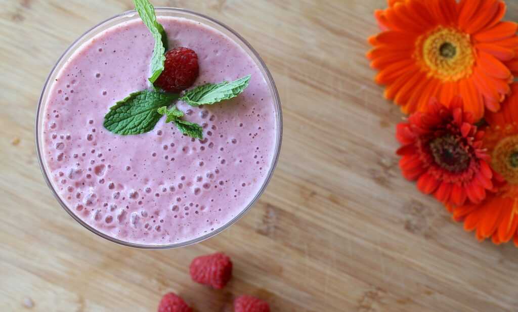Batido de melocotón y frambuesa en la Thermomix