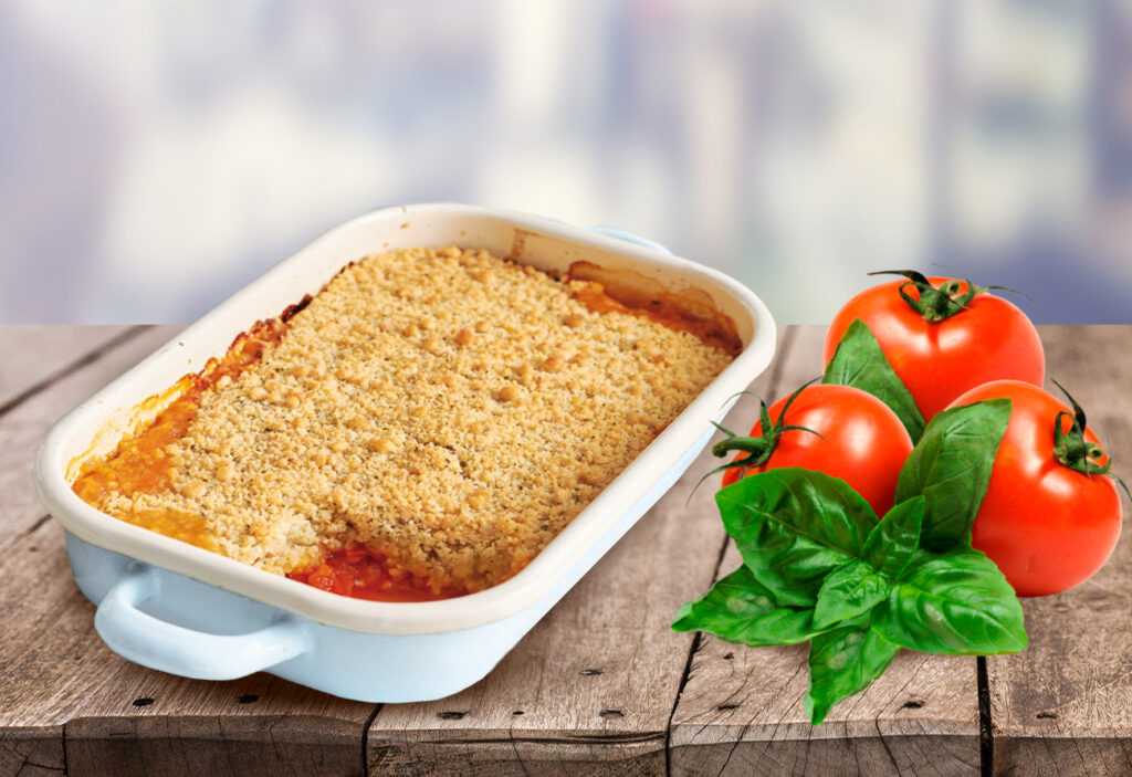 Crumble de tomate y albahaca en la Thermomix