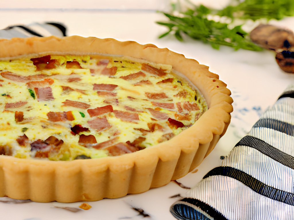 Quiche de calabacín y beicon