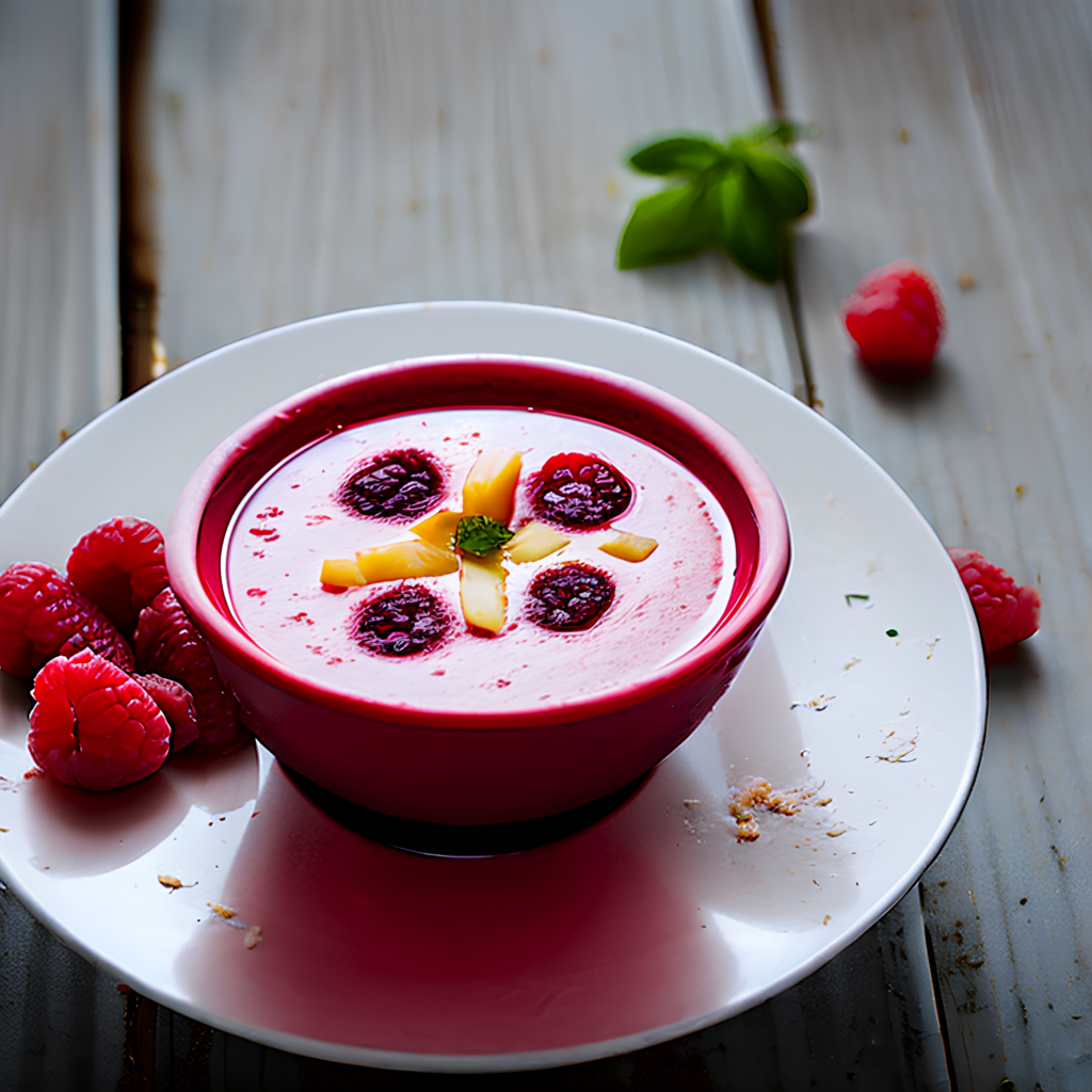 Gazpacho de frambuesas con Thermomix