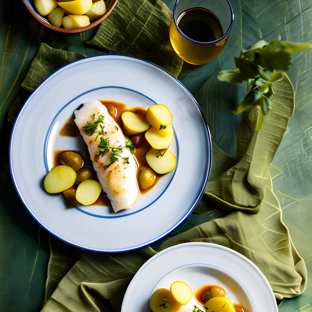 Merluza al vapor con salsa verde y patatas en la Thermomix