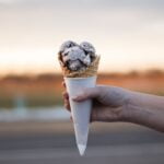 person holding ice cream