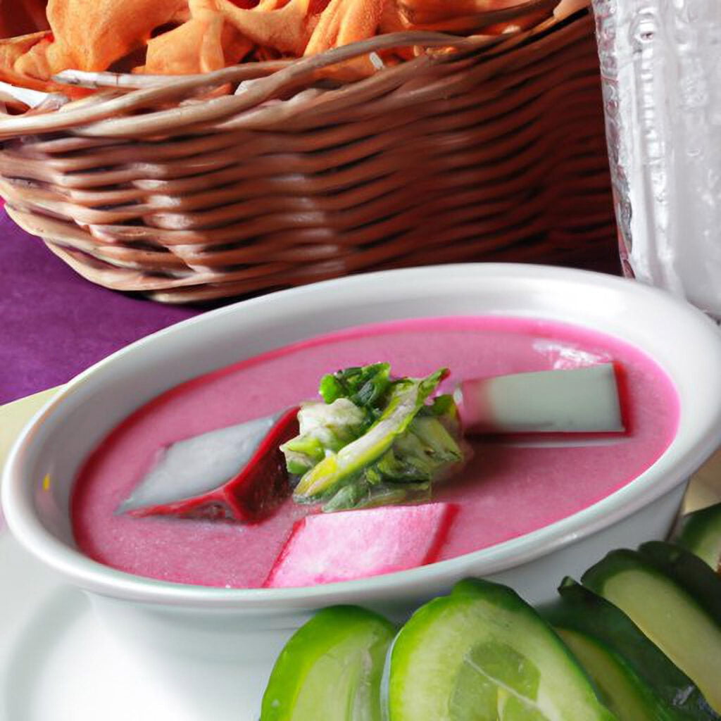 Sopa fría de pepino y remolacha en la Thermomix