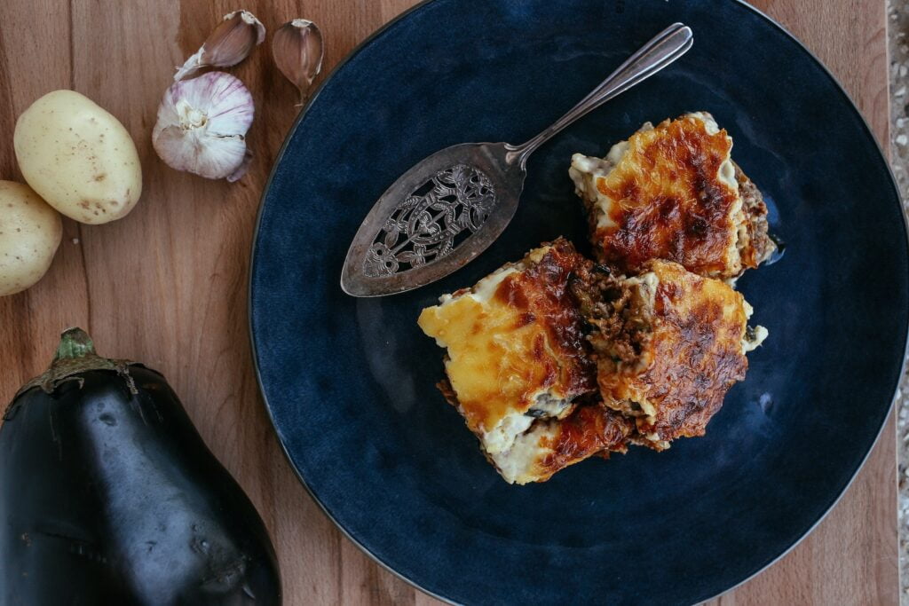 Lasaña de patatas con bechamel de berenjenas en la Thermomix