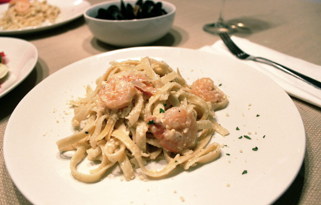 Pasta con camarones en la Thermomix