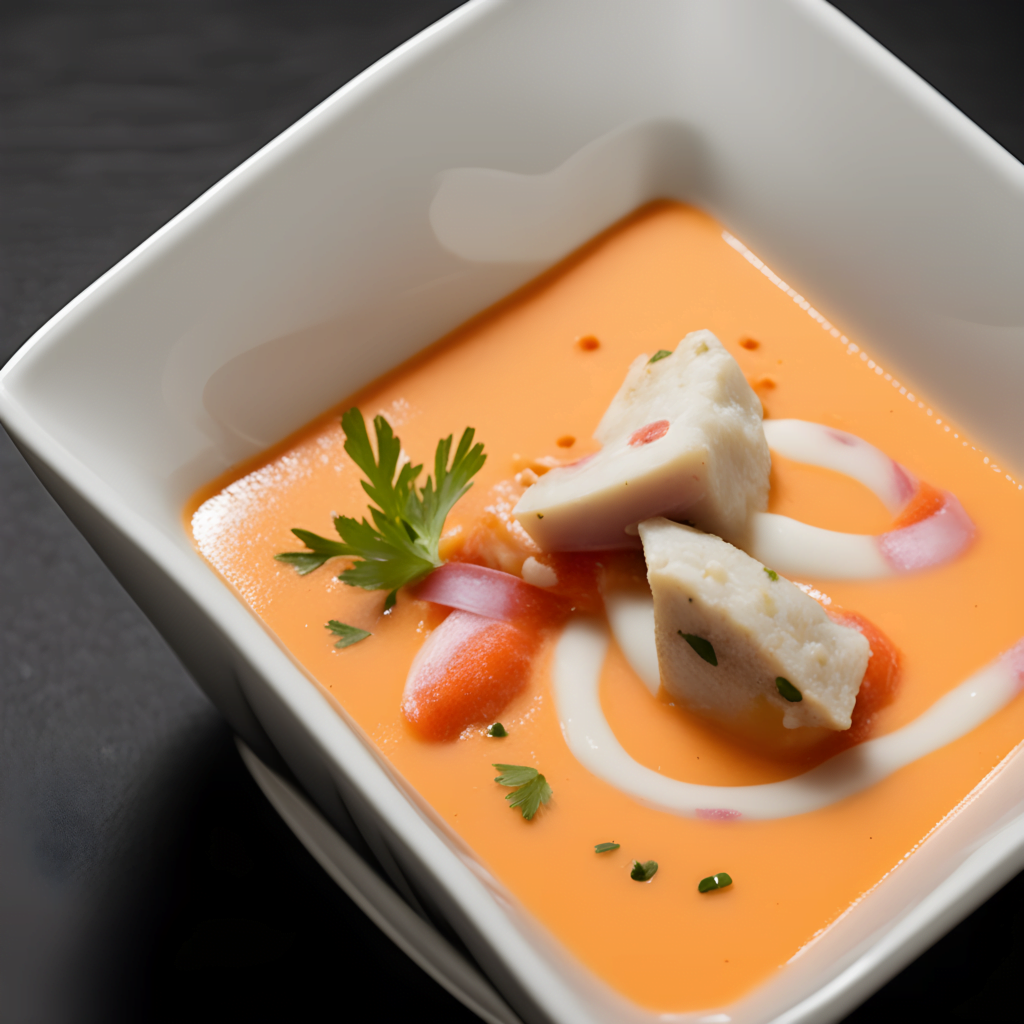 Emperador en papillote con salmorejo