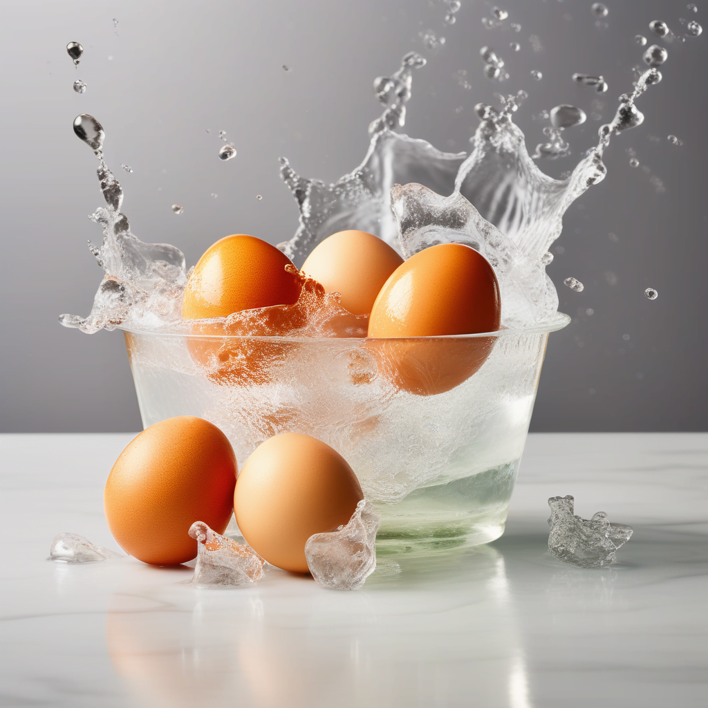 Huevos en agua helada Huevos en agua helada